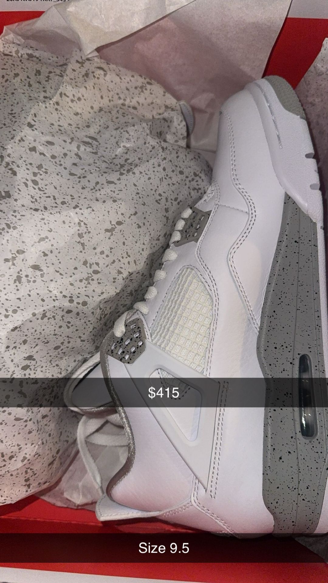 Jordan 4 White Oreos Size 9.5 $370