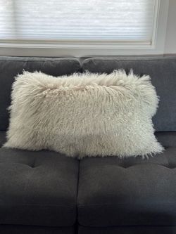 Zgallerie - Mia Mongolian Fur Lumbar Pillow - 26” x 16”