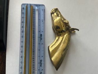 Vintage solid brass Equestrian Horse Head Paper Clip, letter holder & Paperweight