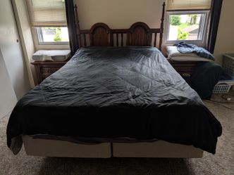 Sealy Queen Bed with Frame, Headboard, Mattress and Box Springs