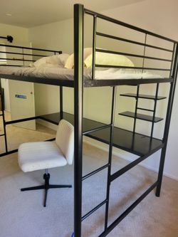 Loft bed - black metal