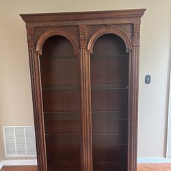 Lighted Wood Bookcases