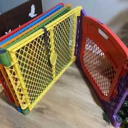 6 Panel Colorful Pet Kennel Play Fence Baby Safety 