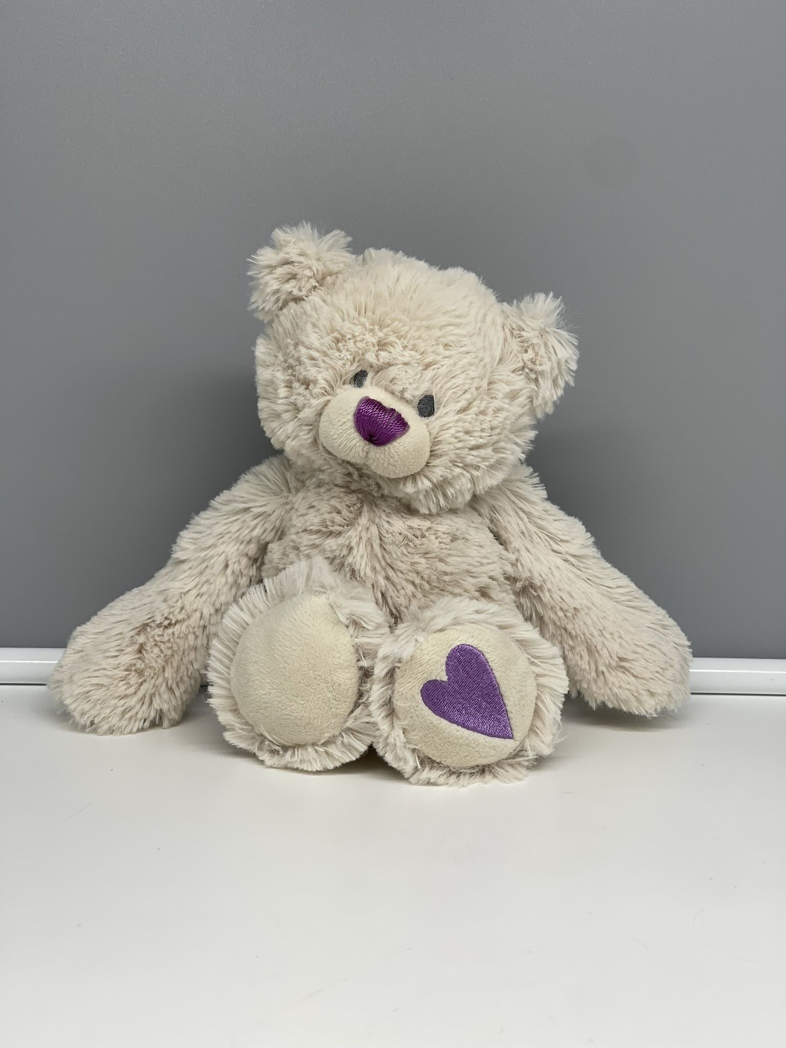 Demdaco Nat & Jules Beige Heart Love Loving Soft Stuffed Plush Animal Toy Doll