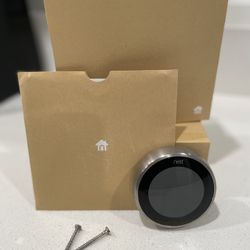 🎁 Nest Learning Thermostat (3rd Gen) – Stainless Steel – Complete Set! Perfect Condition! 🎁