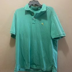 Tommy Bahama Island Zone Aqua Polo Shirt Men’s Large 