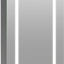 LED Medicine Cabinet Mirror for Bathroom, with Clock And Defog & Adj Lights