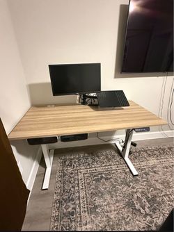 Electric Standing Desk with Wood Top