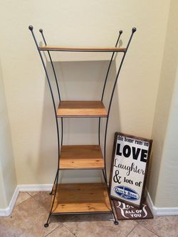 Metal and wood shelf