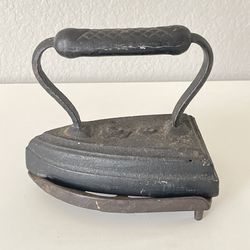 Antique Sad Iron Flat Iron Number 6 With Trivet Cast Iron Vintage