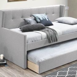 Twin Twin Size Grey Daybed W Ortho Mattress Colchon  