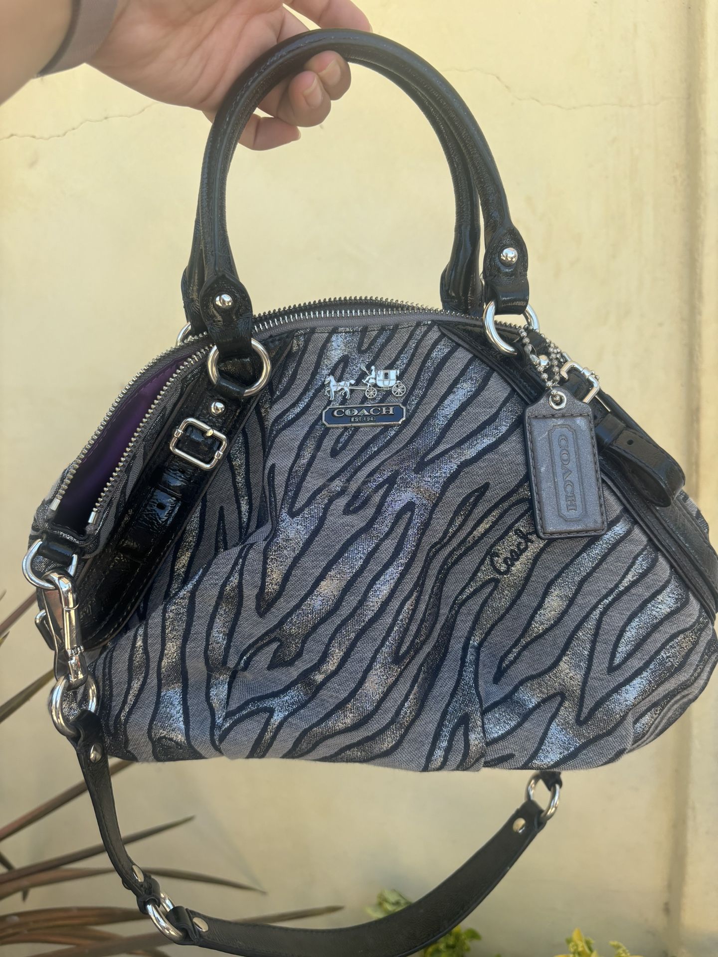 Coach zebra handbag