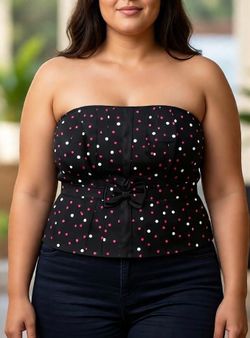 Plus Sized White House | Black Market Boned Corset Top with Bow