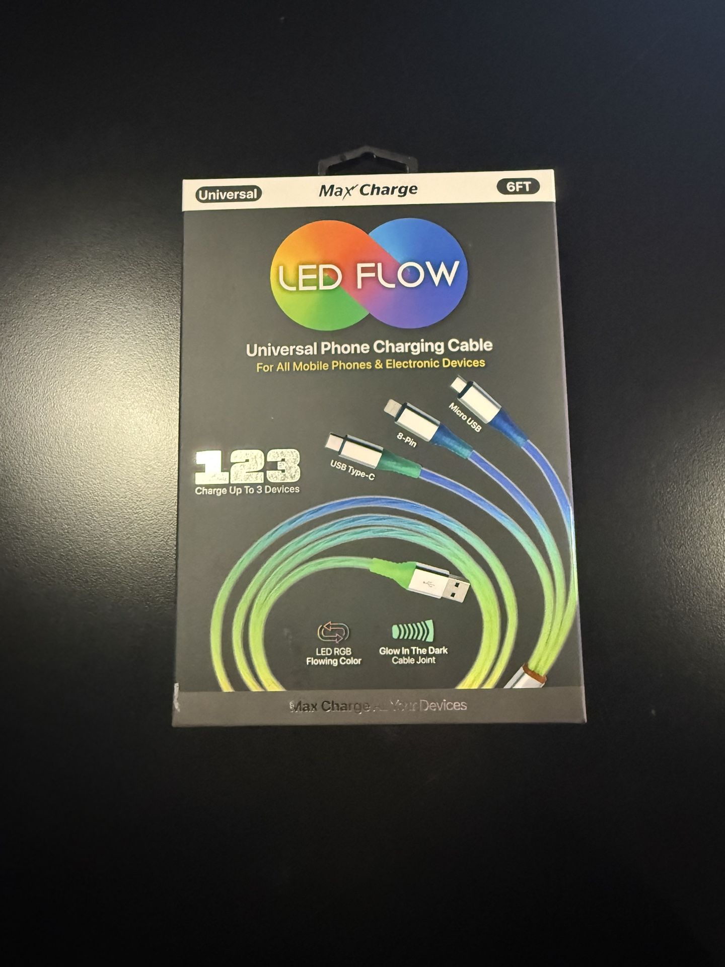 Universal LED Flow Charging Cable – 6FT