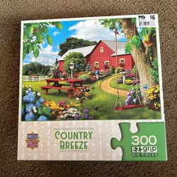 Masterpieces Jigsaw Puzzles: “ COUNTRY BREEZE,” 300-pieces, Like New