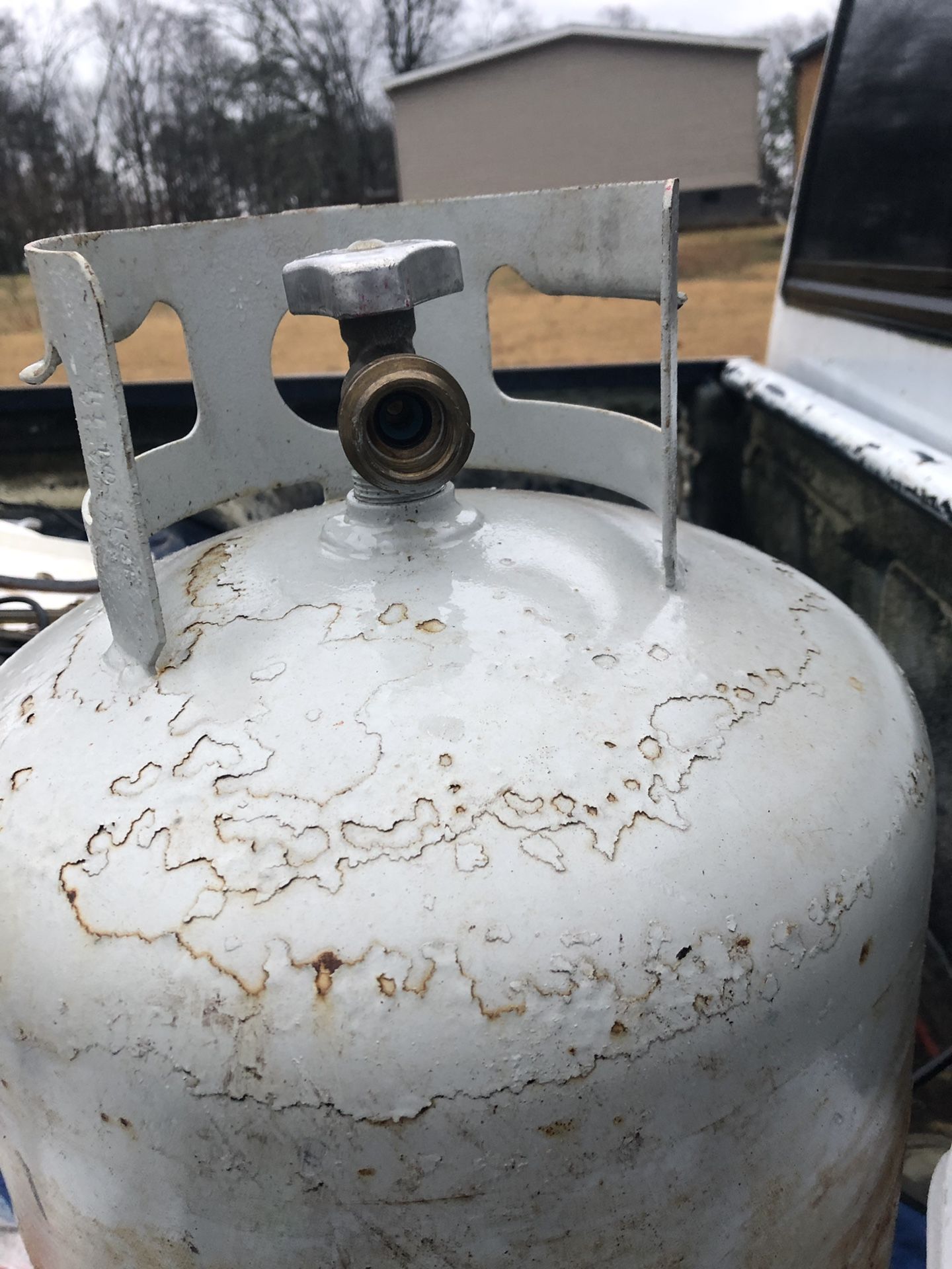 Empty propane tank