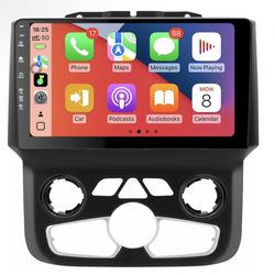 Car Stereo Radio Dodge Ram 2013-2018 Automatic AC, Wireless CarPlay Android Auto, Bluetooth, GPS, 9 Inch Touch Screen Head Units, Navigation, FM, WiFi
