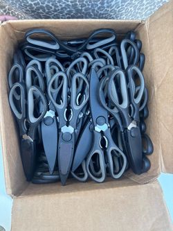 12-Pack Heavy Duty Stainless Steel Kitchen Scissors / Shears with Covers