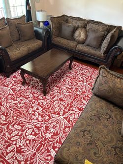 3 Piece Sofa Set with Coffee Table and Side Tables