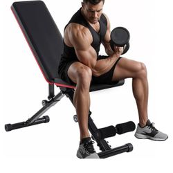 Adjustable Weight Bench Capacity Foldable Workout Bench Press for Home Gym, Full Body Exercise and Strength Training, Lifting Sit-up Incline Decline F