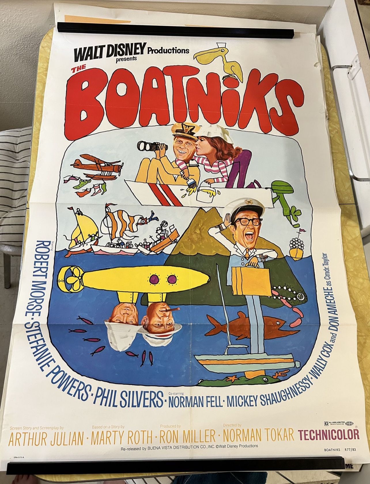 Authentic Vintage 1970 Movie Poster 27x41 Walt Disney Boatniks From The Bagdad Theatre! (from The Bagdad!)