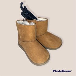 Girls Basic Brown Boots lined with fur, Wonder Nation, SIZE 5