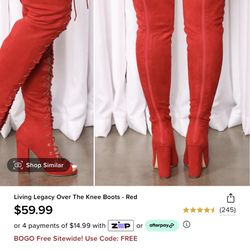 Fashion Nova legacy red Boots 