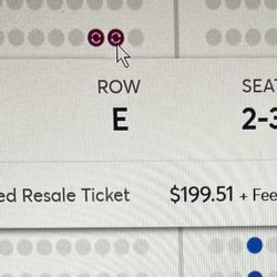 2 Heart tickets @ Acrisure Arena 12/28 Sec 108 Row E Seats 2-3