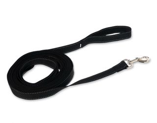 Black Nylon Dog Leash with Reflective Stitching