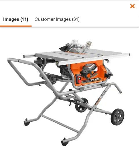 Rigid 15 Amp 10 in. Portable Corded Pro Jobsite Table Saw with Stand
