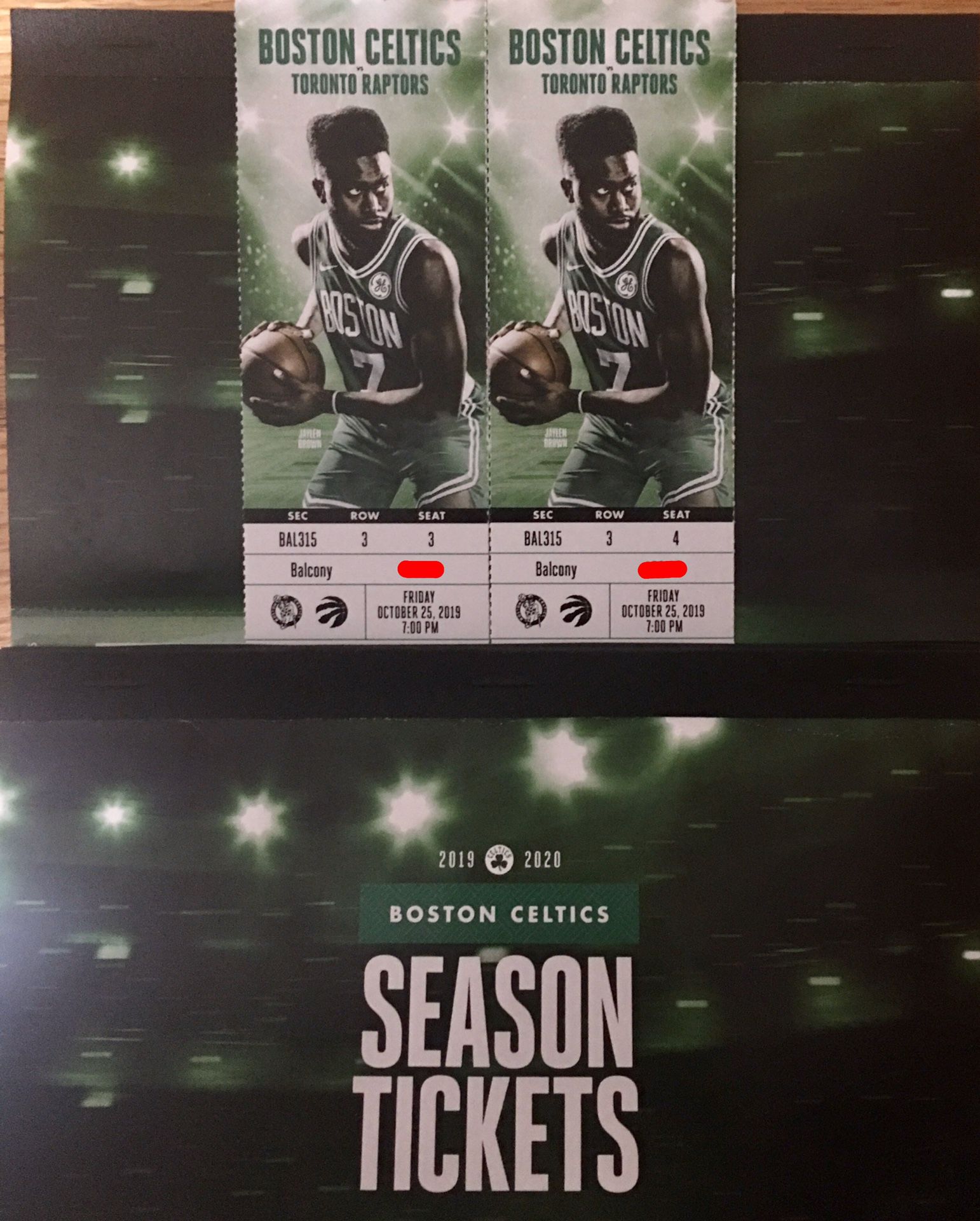 2 Tickets Celtics vs Raptors Friday October 25th 7:00pm @ TD Garden