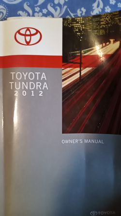 Owners Manual for Toyota Tundra 2012