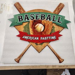 Baseball American Ball In Glove Bats 3D Steel Metal Sign 