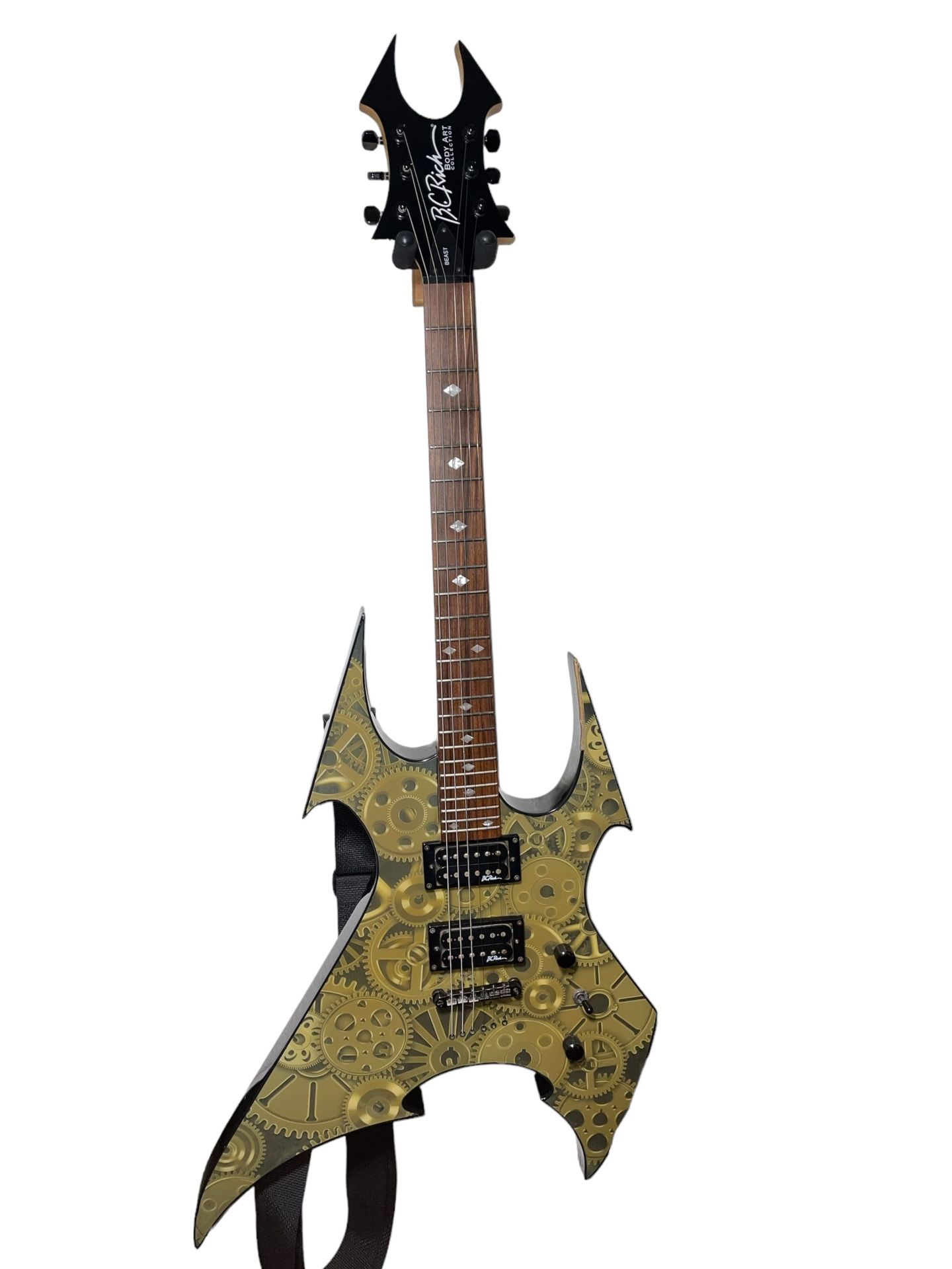 2003 B.C. Rich Body Art Collection Limited Edition Beast Electric Guitar - Brass City Gears Finish