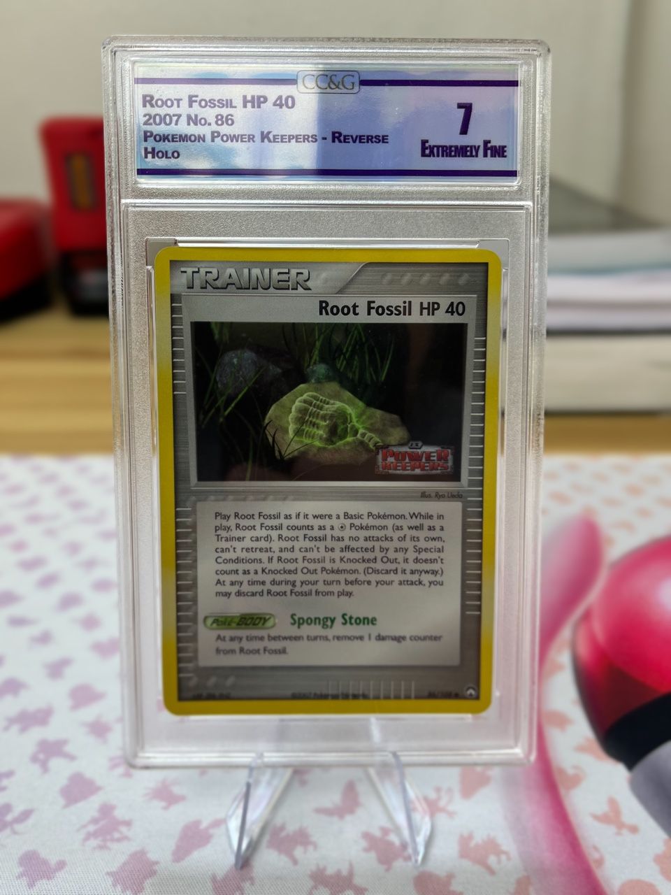 Pokémon TCG CCG 7 Root Fossil Stamped Reverse Holo EX Power Keepers