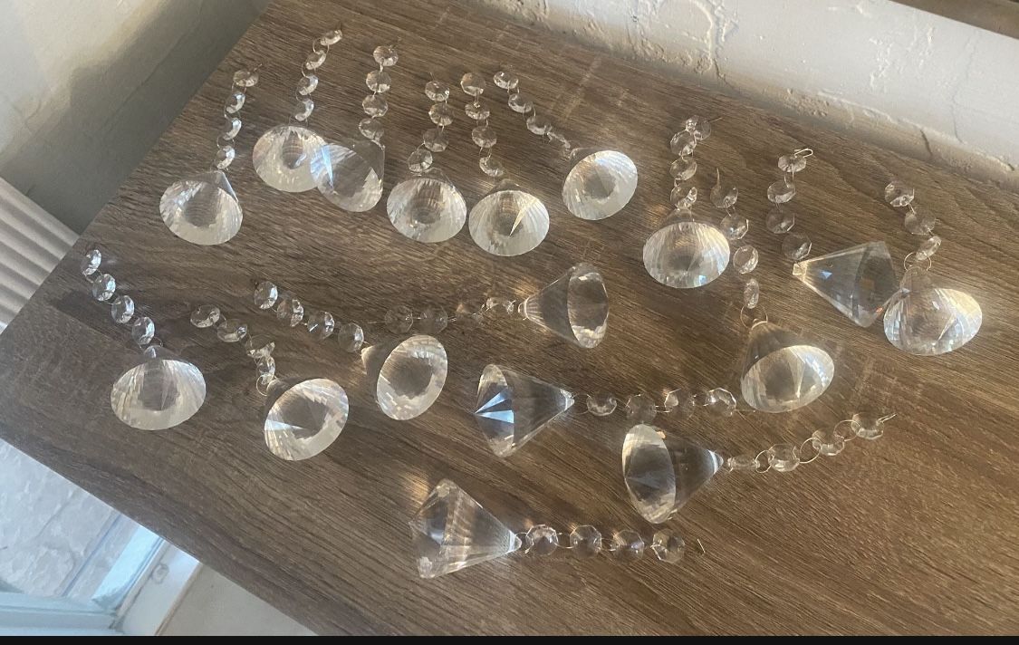 Hanging Clear Glass Chandelier Crystals
