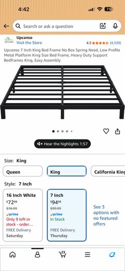 King bed low profile bed frame