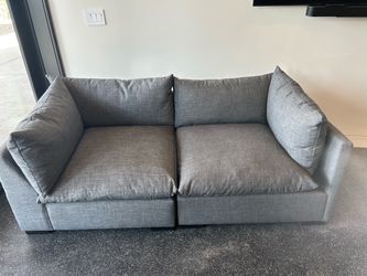 2 Four Hands charcoal love seats $500 each