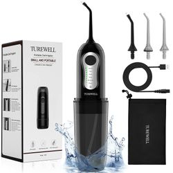 Water Portable Flosser,260ML Cordless Water Dental Pick with 6 Modes 3 Jet Tips,IPX7 Waterproof Water Flossing Professional Teeth Cleaner,Electric Ora