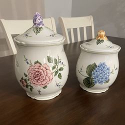 Flower Design Canister Duo 