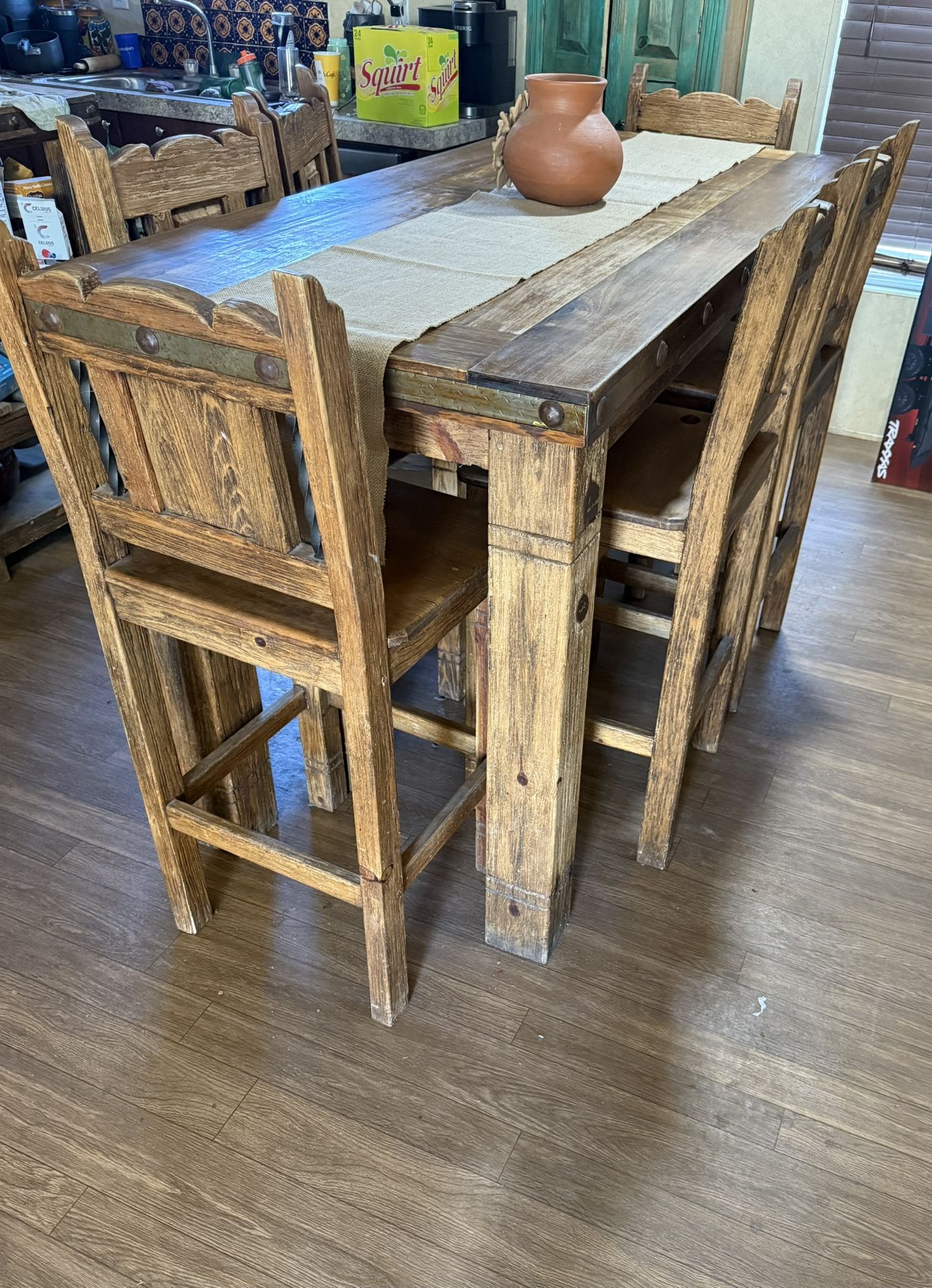 Rustic Long Table 6 Chairs
