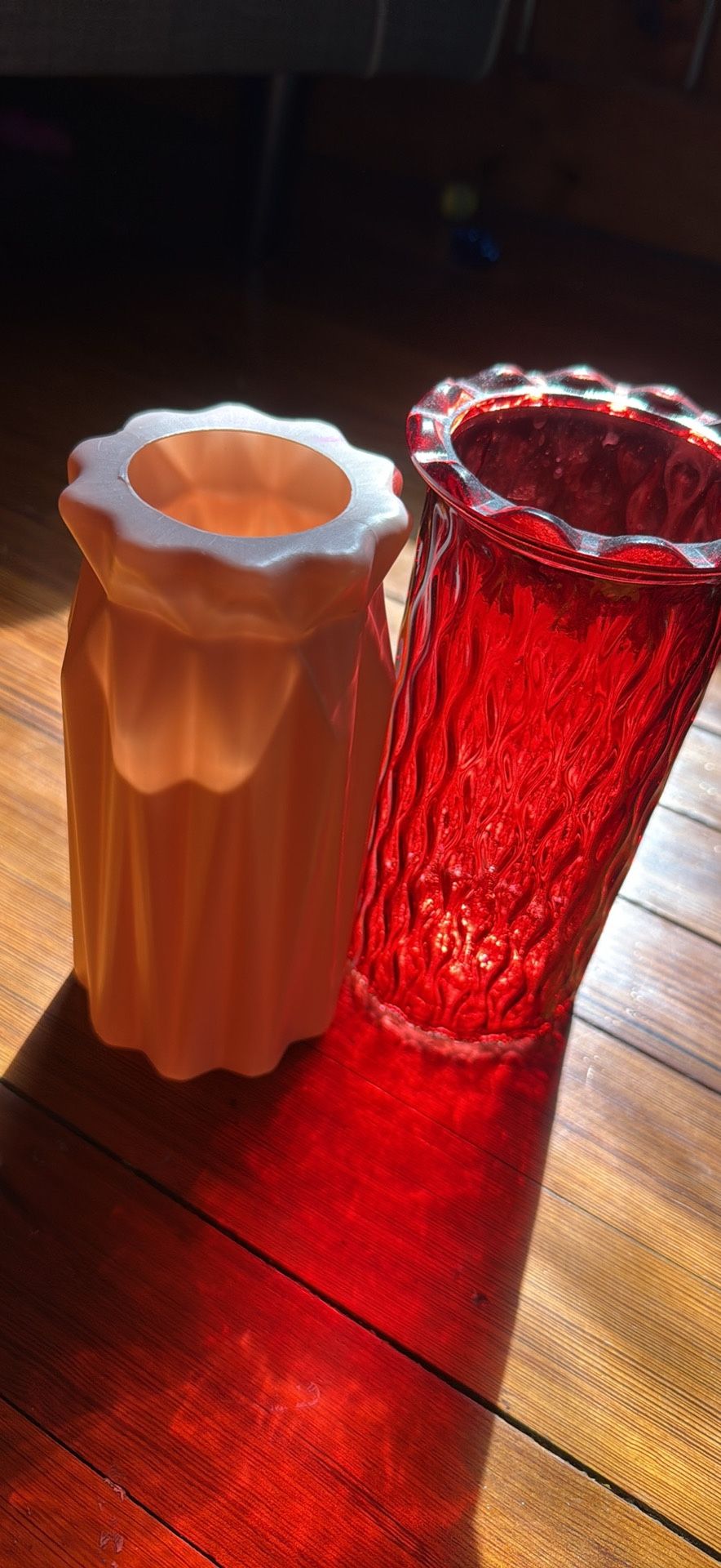 Two Vases - One Glass- One Plastic