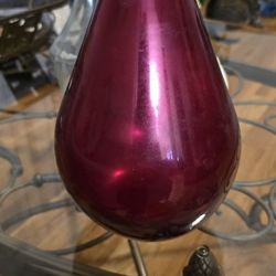 Pier 1 Ruby Red Spain Glass Vase 8.25" H