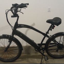 hyper bicycle electric bike pedal assist cruiser 26 in black