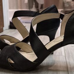 Lifestride Open-Toe Black Heels