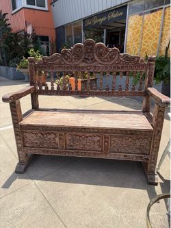Antique made it Peru  solid wood bench