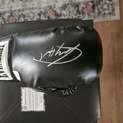 Larry Holmes Signed Black Boxing Glove With Coa