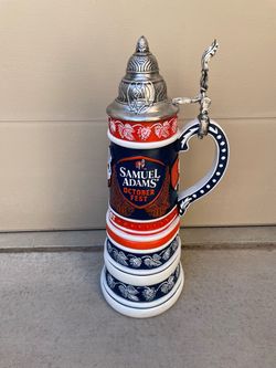 35” tall Samuel Adams Octoberfest Lidded Beer Stein