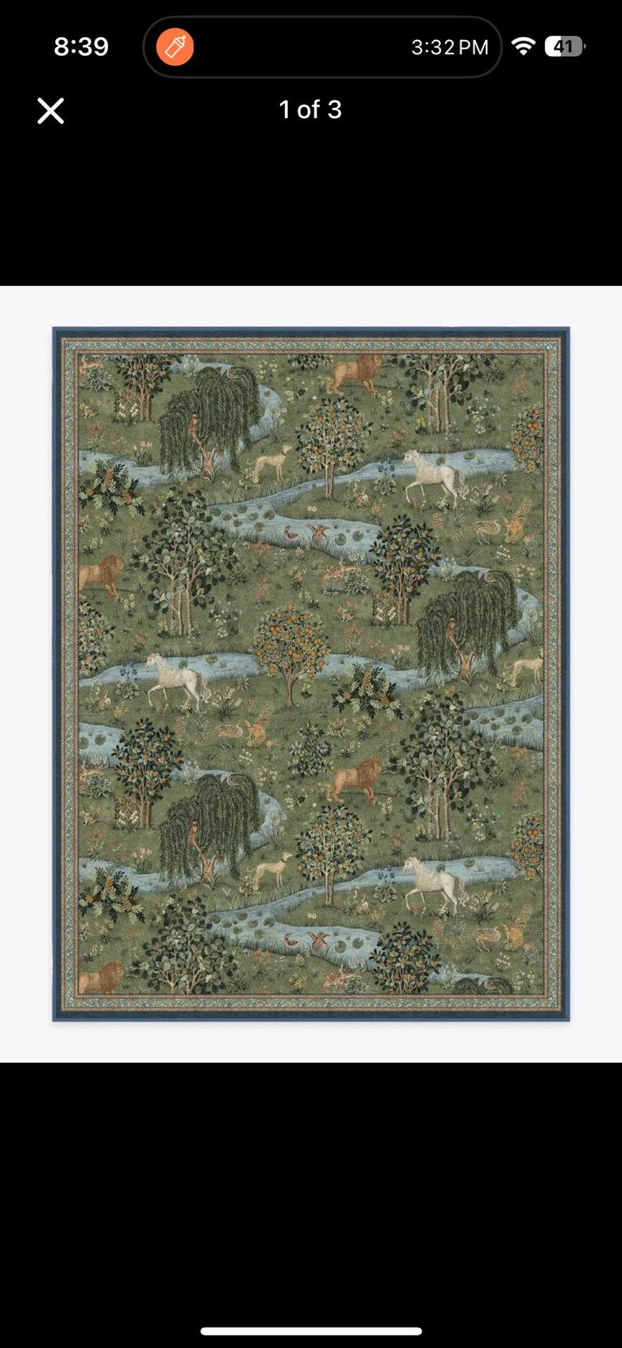 Ruggable Owl & Willow Green Flatwoven Rug 9x12 Washable