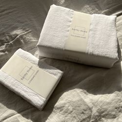 New Linen Bedding Set in Gray (Size Queen)